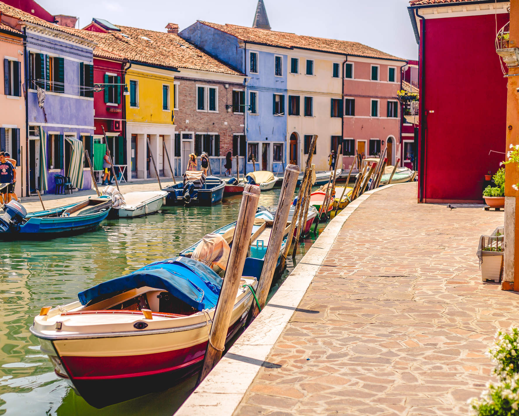 in Burano, Kunstdruck die als nachhaltiger Insel Venedig bunte