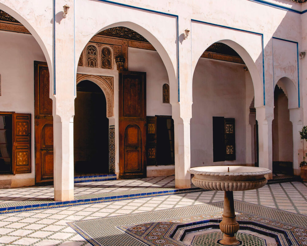 Innenhof des Großwesir Palastes von Marrakesch El Baiha